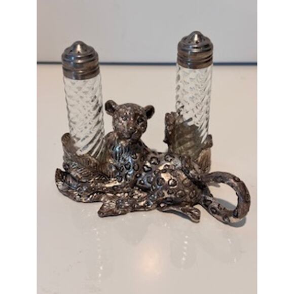 Vintage Arthur Court Cast Silver Plated jaguar/Leopard Salt & Pepper Set - Picture 9 of 11